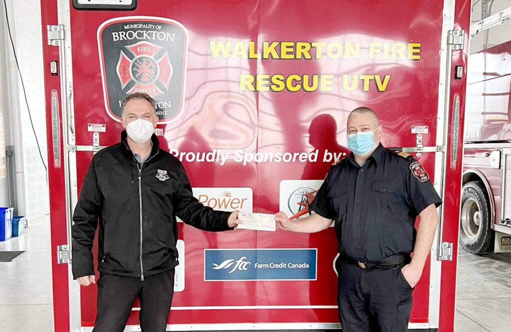 Leslie Motors makes donation to Walkerton Fire Department
