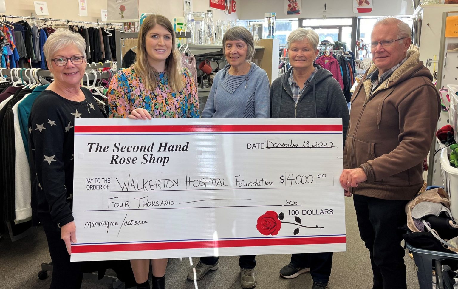 Second Hand Rose Shop donates 4,000 to Walkerton hospital