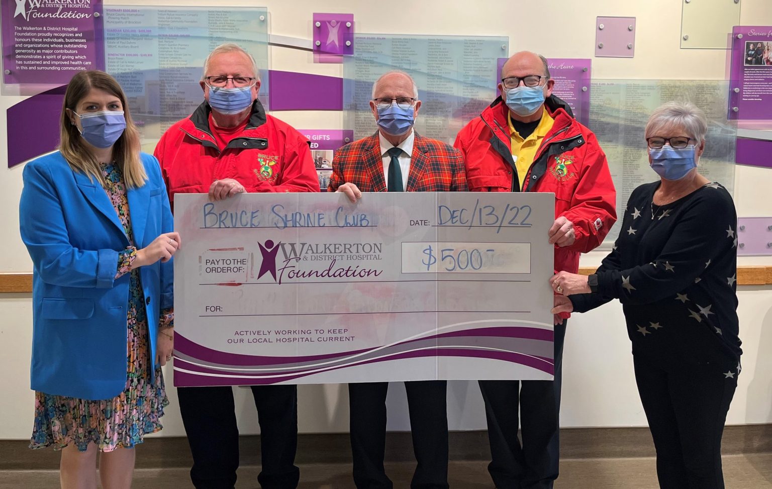 Shriner make donation to Walkerton hospital